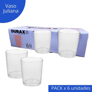 DURAX PACK x 6 VASOS JULIANA 250cc